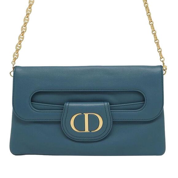 dior Handbags - Pre Loved dior Caro Chain Clutch Women Blue Crossbody Bags